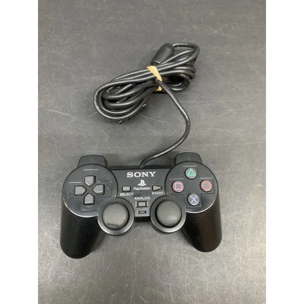 Sony PlayStation 2 PS2 Black Controller DualShock OEM SCPH-10010 - Untested